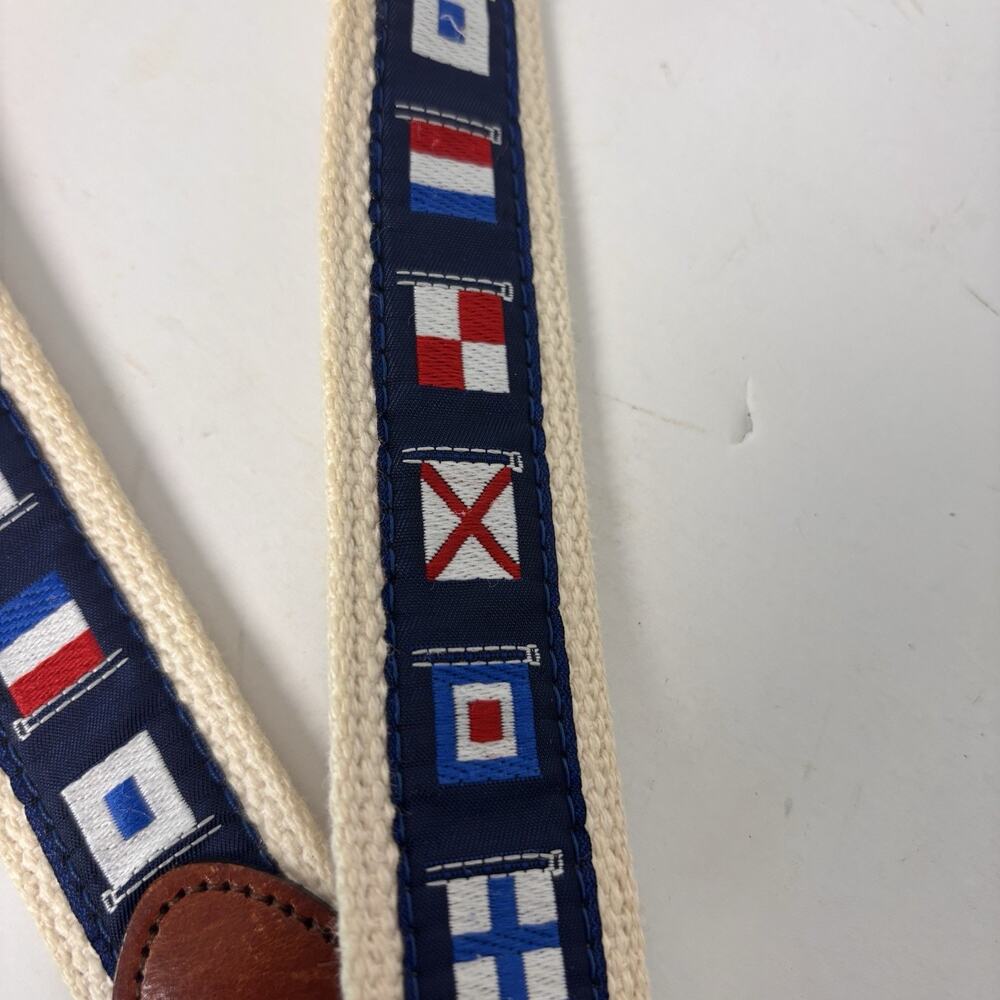Leather Man Ltd Maritime Signal Flag Belt Size 38 Top Grain Leather Brass - Picture 2 of 8